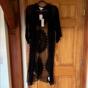 Rachel Zoe Black Sheer Kimono
